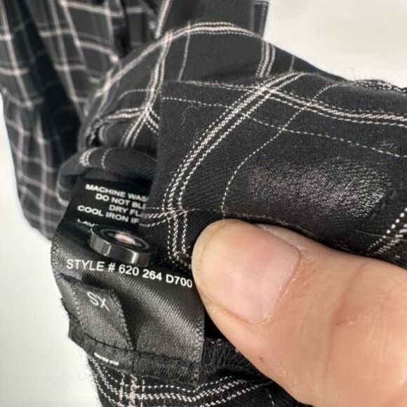 Rebecca Taylor La Vie Gingham Plaid Shirt Dress Button Down Black Ruffle Size XS - Picture 9 of 11